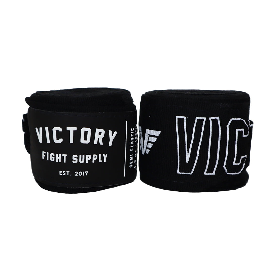 VICTORY HANDWRAPS BOXING SEMI STRETCH 4.5 METER 180" BLACK/WHITE