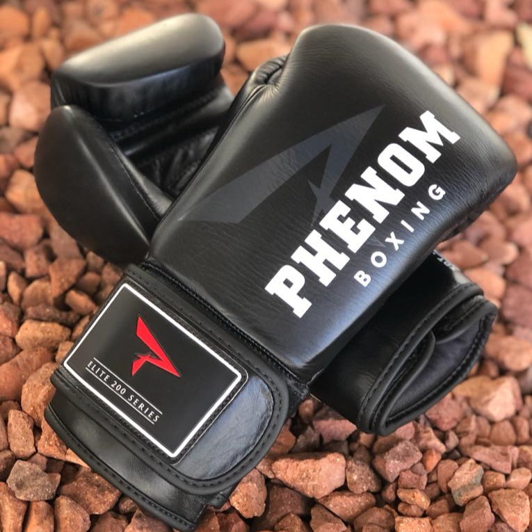 PHENOM BOXING FIGHT GLOVES ELITE XDT-200 VELCRO BLACK