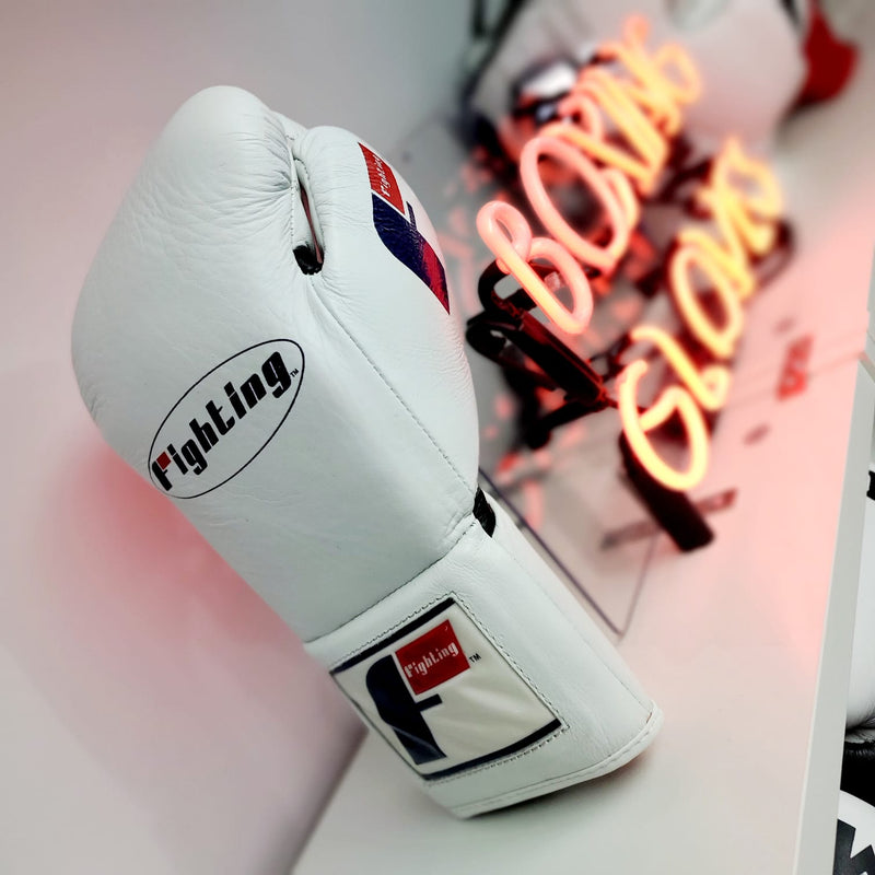 FIGHTING GLOVES PRO FIGHT CERTIFIED - WHITE