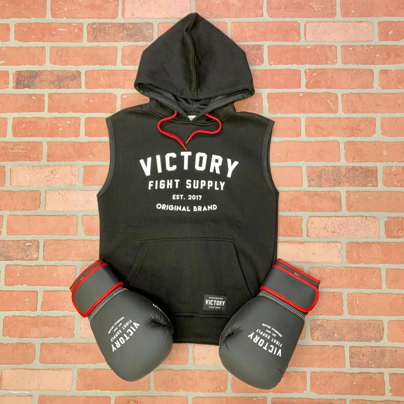 VICTORY SLEEVELESS HOODIE ORIGINS BLACK/WHITE