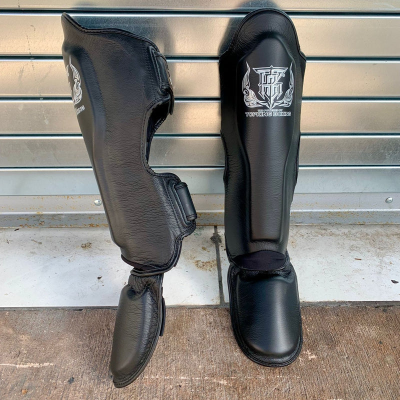 TOP KING SHINGUARDS LEATHER CLASSIC BLACK