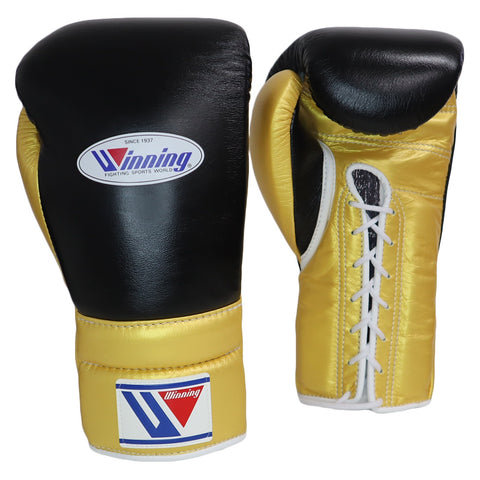 WINNING GLOVES CUSTOM LACE 16OZ SILVER/ BLACK – MSM FIGHT SHOP