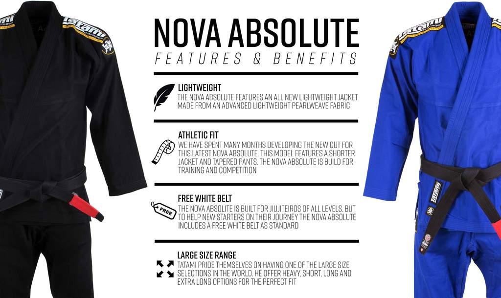 TATAMI GI ADULT NOVA ABSOLUTE BJJ BLACK - MSM FIGHT SHOP