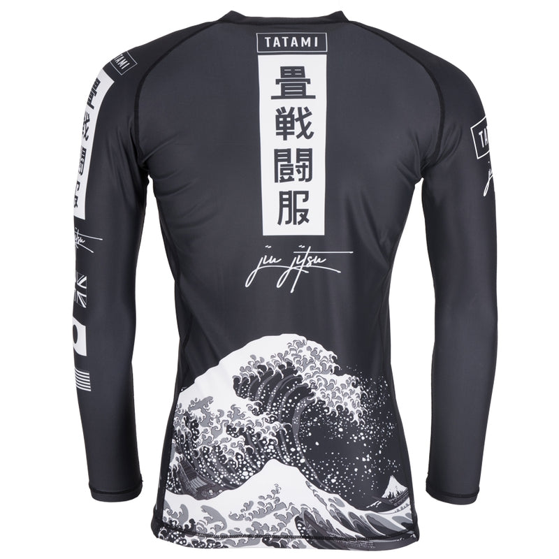 TATAMI RASHGUARD L/S KANAGAWA BLACK/WHITE