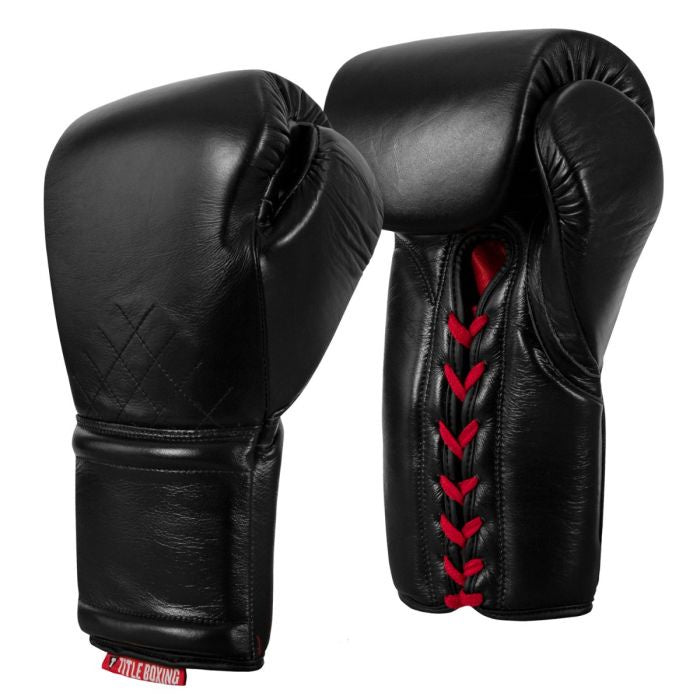 TITLE GLOVES KO-VERT SPARRING LACE BLACK/RED