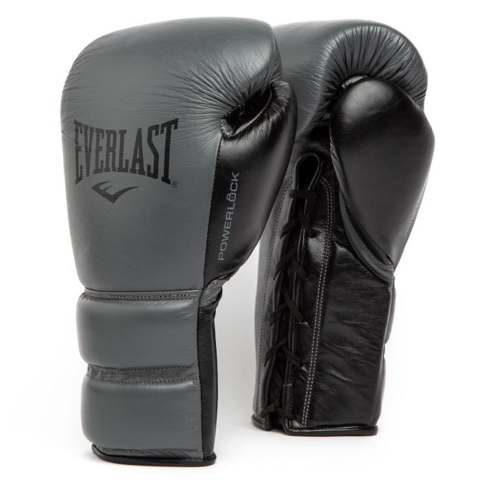 EVERLAST GLOVES LACE POWERLOCK 2 LEATHER GREY / BLACK