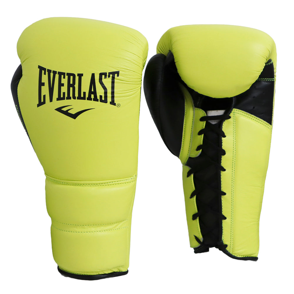 EVERLAST GLOVES LACE POWERLOCK 2 LEATHER NEON YELLOW