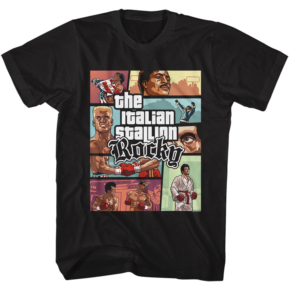 ROCKY SHIRT GTA SCENE PANELS BLACK