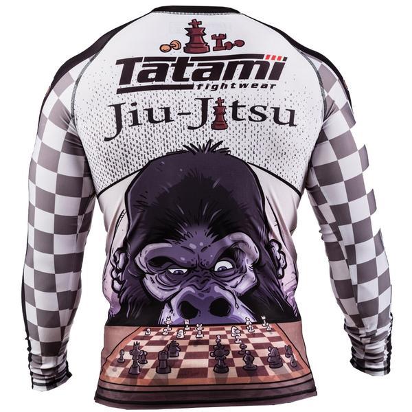 TATAMI RASHGUARD JIU JITSU CHESS GORILLA L/S BLACK/WHITE - MSM FIGHT SHOPTATAMI