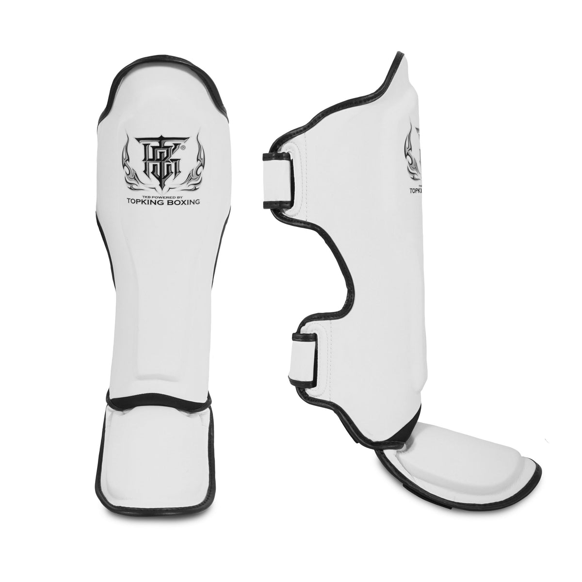 TOP KING SHINGUARDS LEATHER CLASSIC BONE WHITE/BLACK