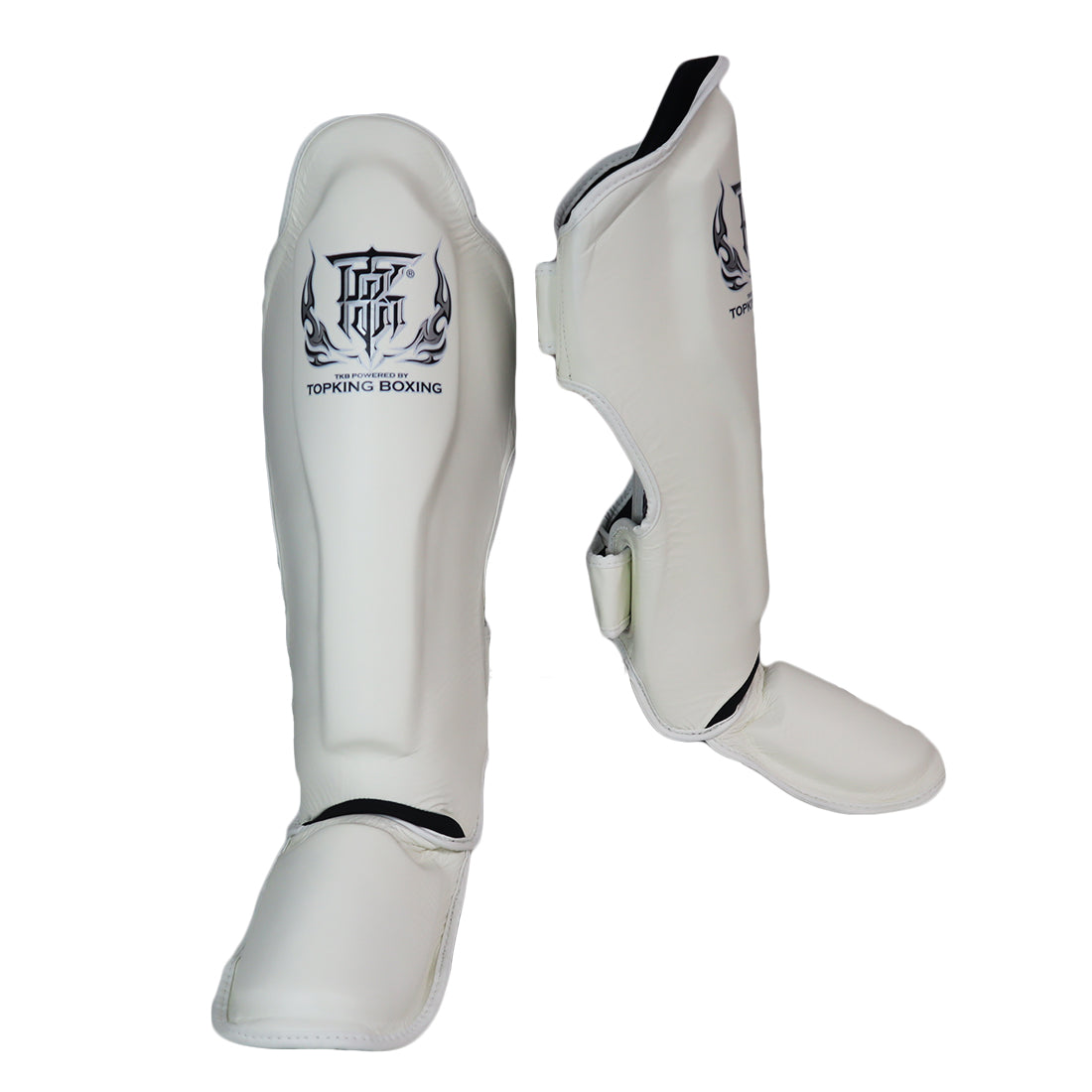 TOP KING SHINGUARDS LEATHER CLASSIC BONE WHITE/WHITE